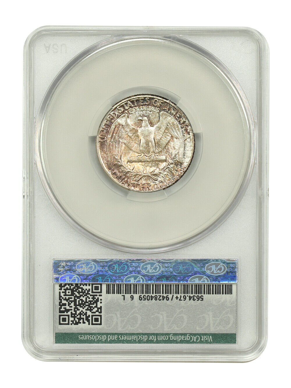 1953 25C CACG MS67+ ex: D.L. Hansen - Washington Quarter - Rich, Original Toning