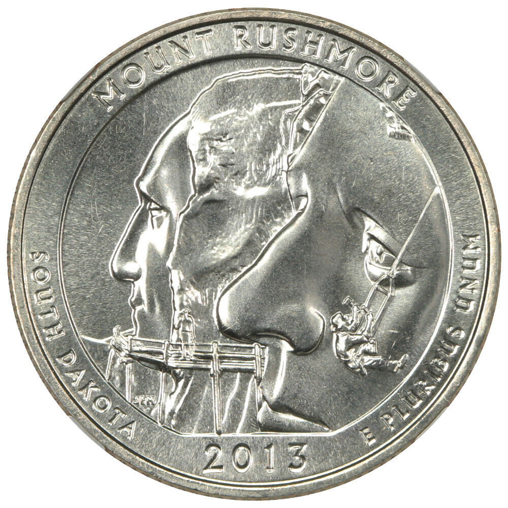 2013-D 25C Mount Rushmore NP NGC MS68 - Type 1 - Clad