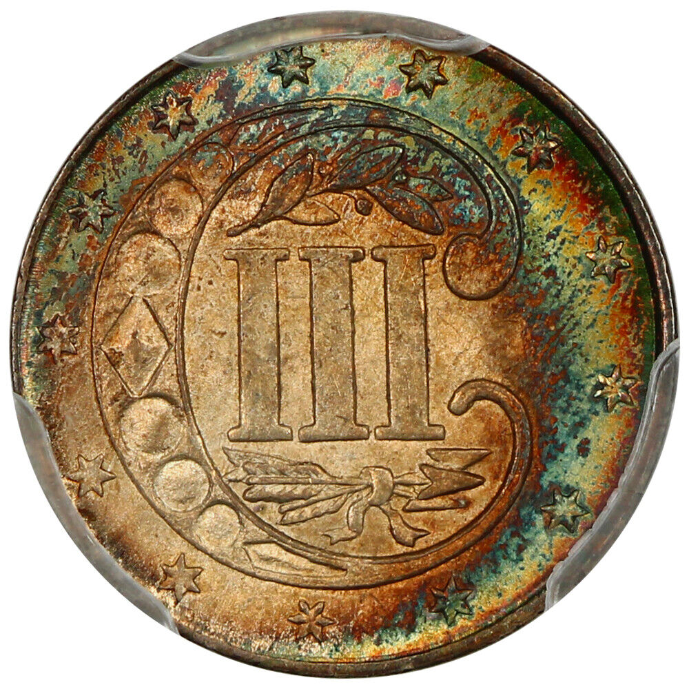 1861 3CS PCGS/CAC MS67+ ex: D.L. Hansen