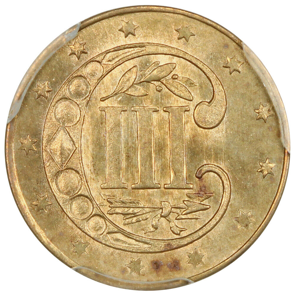1855 3CS PCGS MS64 ex: D.L. Hansen