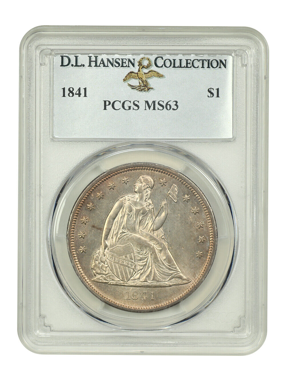1841 $1 PCGS MS63 ex: D.L. Hansen
