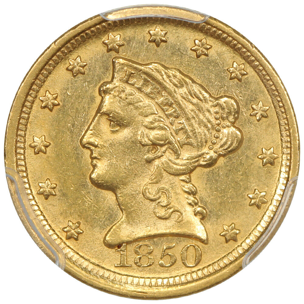 1850-D $2.50 PCGS MS61 ex: D.L. Hansen - Liberty Head $2.5 - Rare in UNC