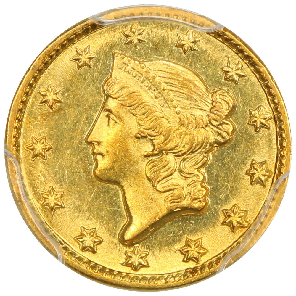1849-D G$1 PCGS MS63 ex: D.L. Hansen