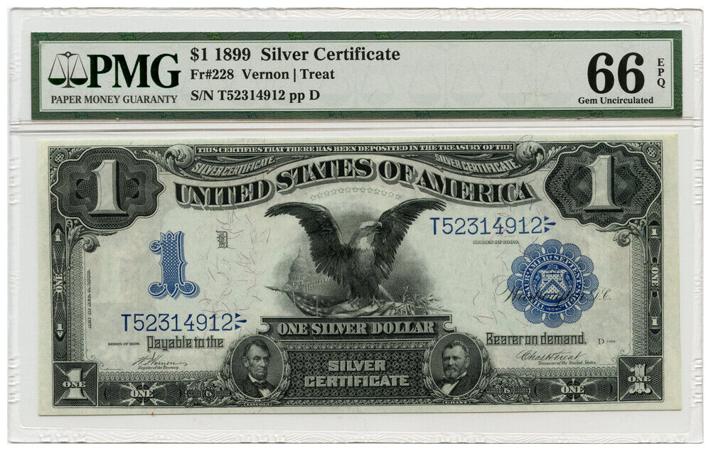 FR. 228 1899 Silver Certificate $1 PMG Choice UNC 66 EPQ - Other
