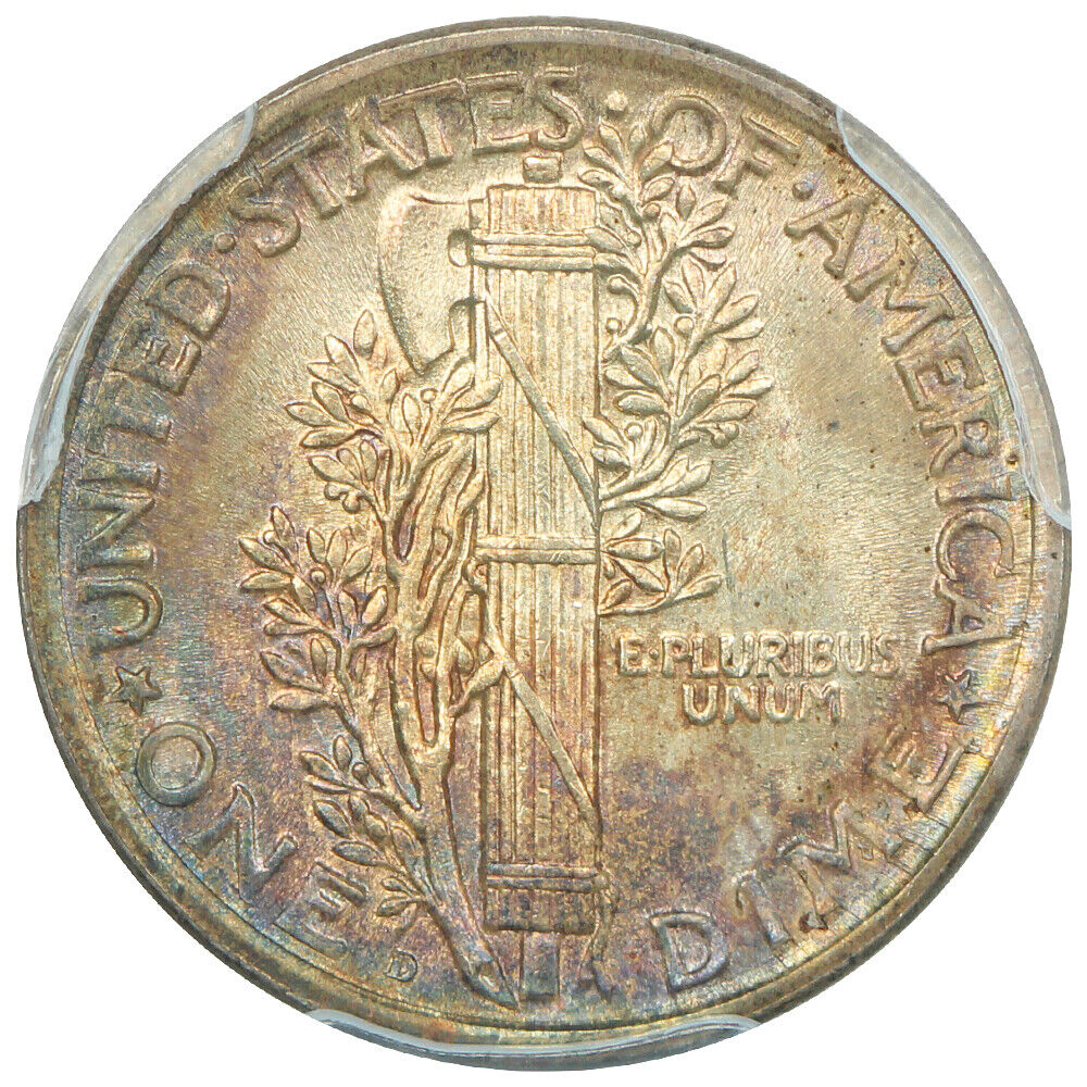 1919-D 10C PCGS MS65FB ex: D.L. Hansen