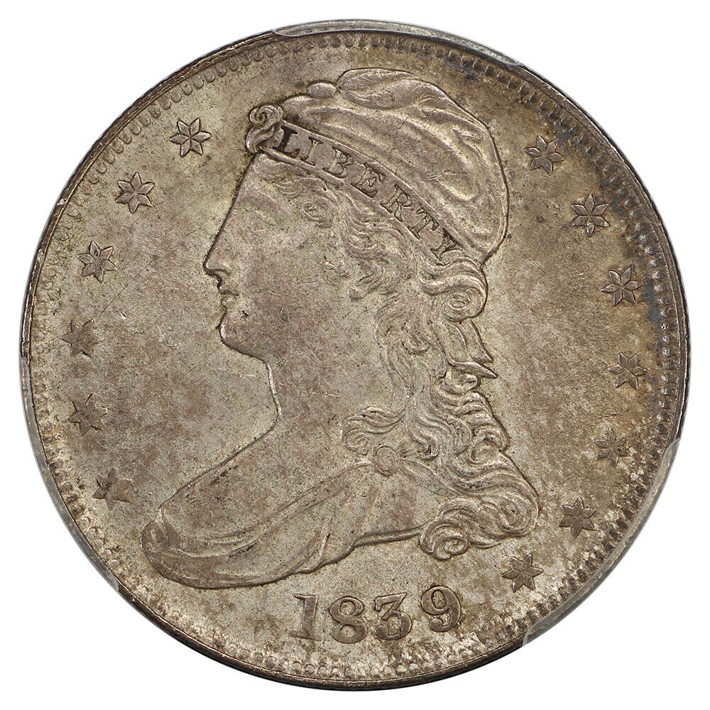 1839 50C Capped Bust PCGS MS63 (Reeded Edge, Large Letters) ex: D.L. Hansen
