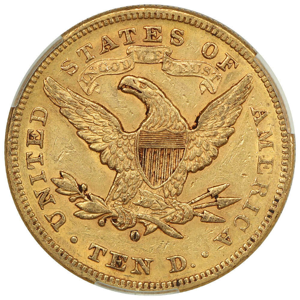 1880-O $10 CACG AU55 - Liberty Head $10 - Low Mintage O-Mint