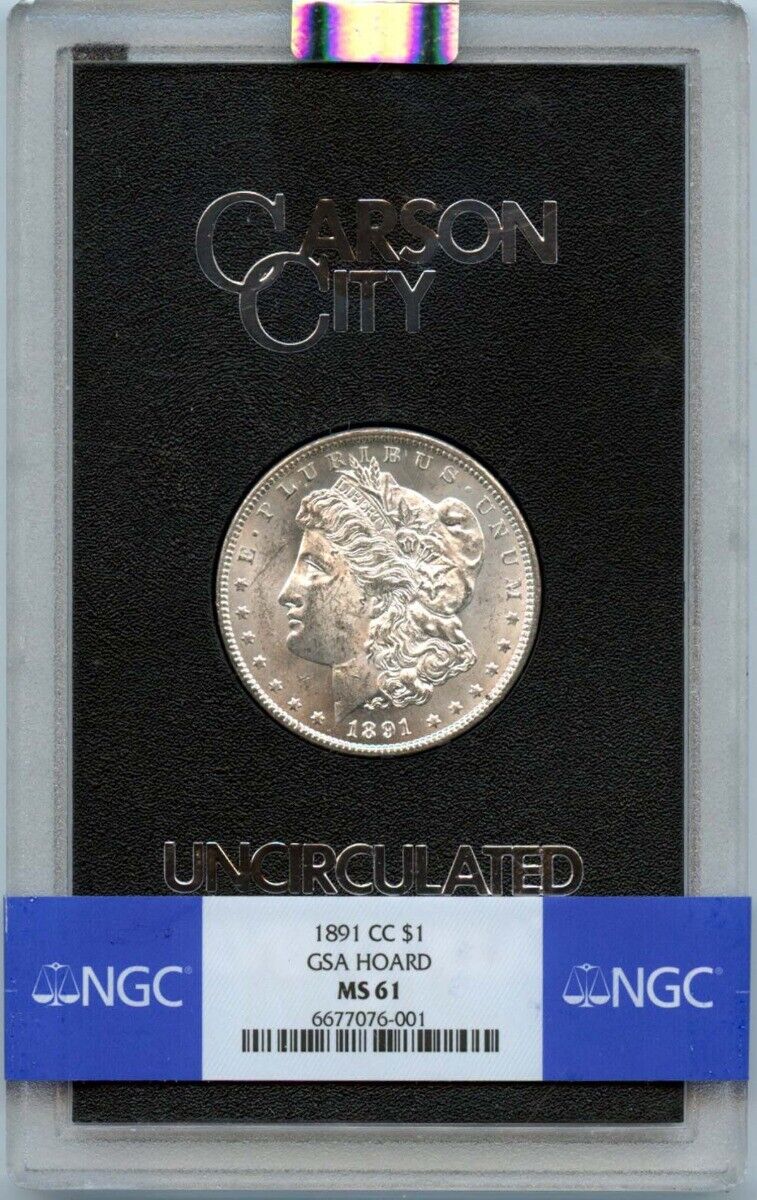 1891-CC Morgan Dollar GSA HOARD S$1 NGC MS61