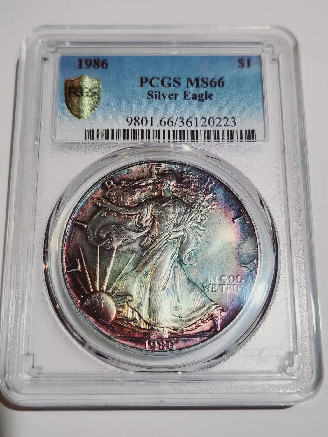 1986 P Silver Eagle PCGS MS-66