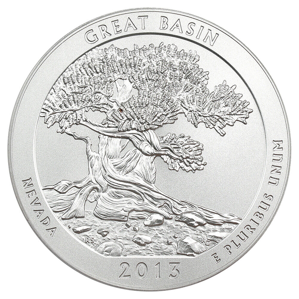 2013-P Great Basin 5oz Silver 25c PCGS SP70 (First Strike, Mercanti Signature)