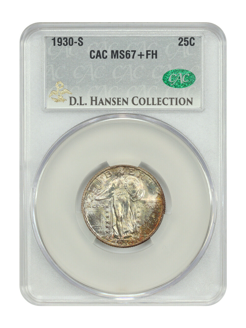 1930-S 25C CACG MS67+FH ex: D.L. Hansen - Standing Liberty Quarter