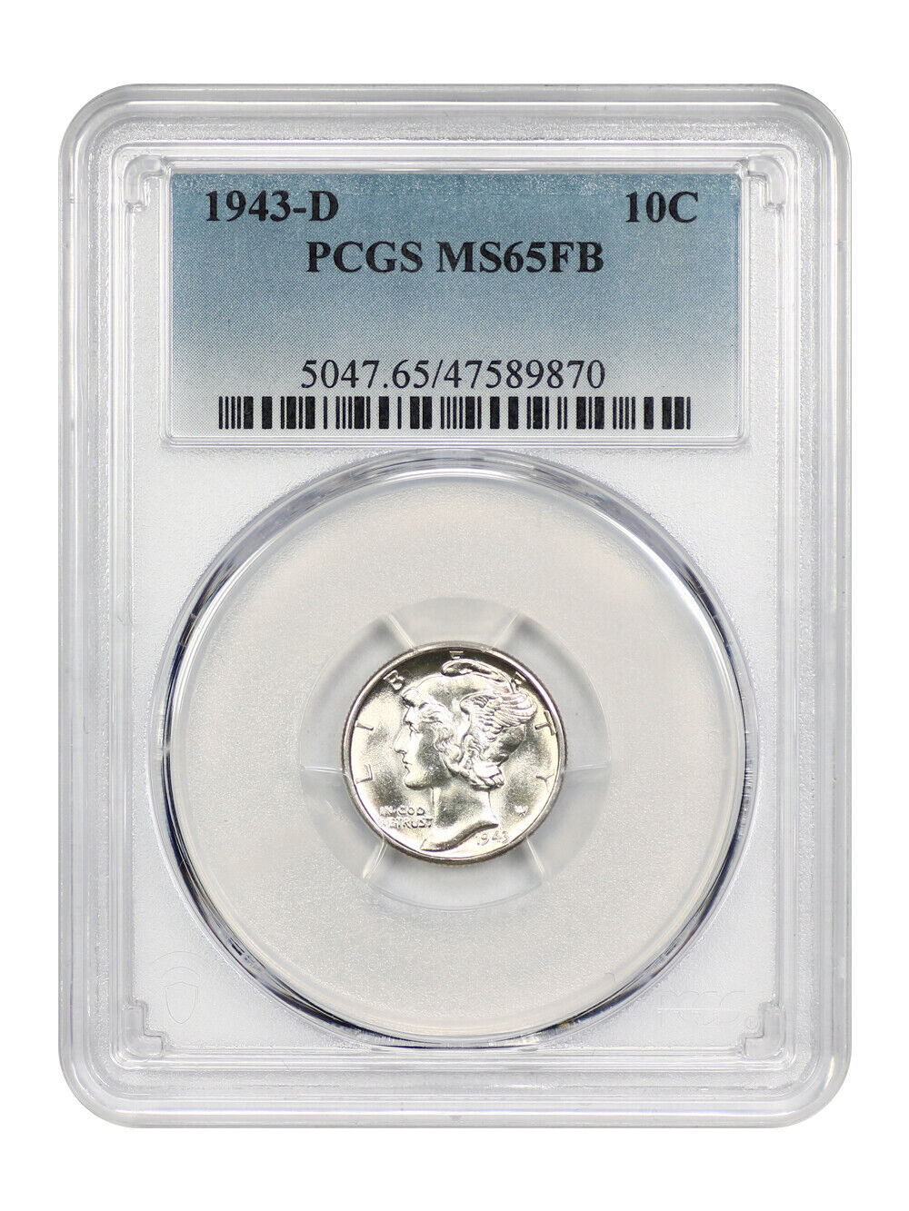 1943-D 10C PCGS MS65FB