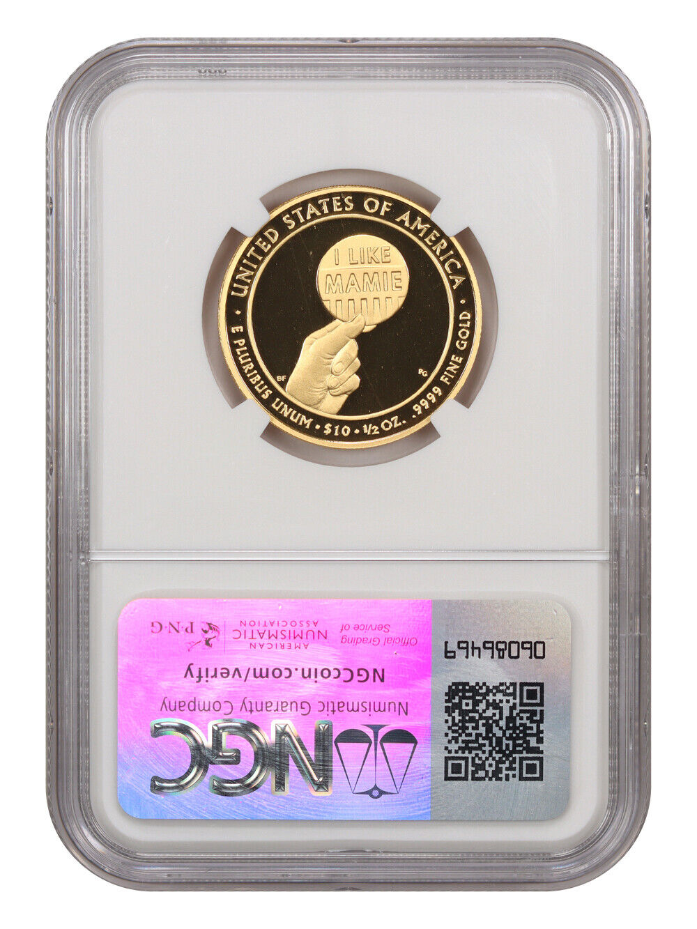 2015-W $10 Mamie Eisenhower NGC PR70DCAM