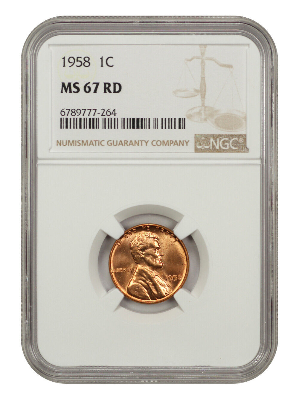 1958 1C NGC MS67RD
