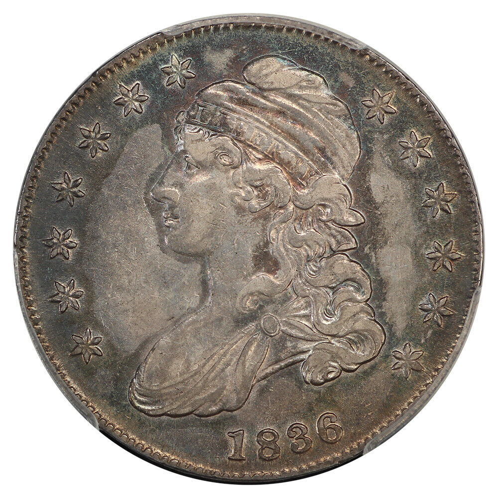 1836/1336 50C PCGS AU50 (O-108a, Lettered Edge) ex: D.L. Hansen