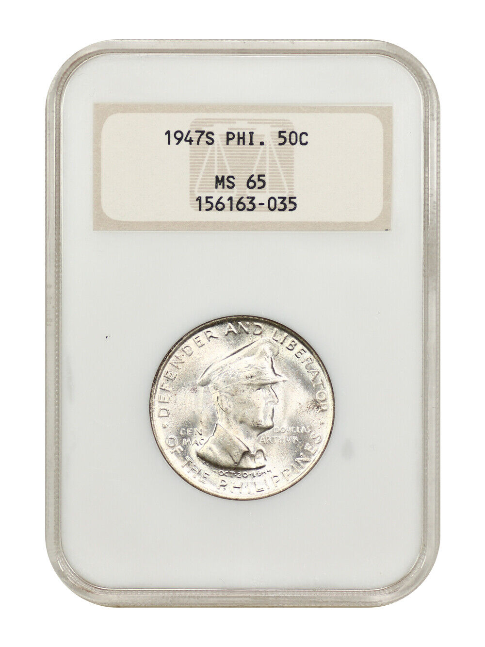Philippines: 1947-S 50 Centavos NGC MS65 (Douglas MacArthur Commem)