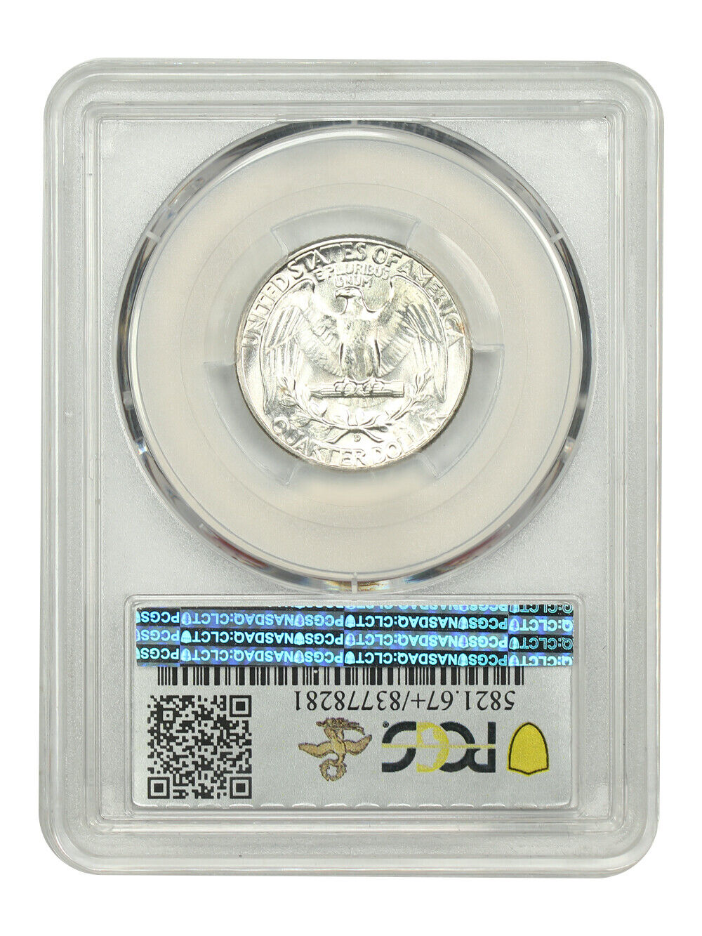 1943-D 25C PCGS/CAC MS67+ ex: D.L. Hansen - Washington Quarter