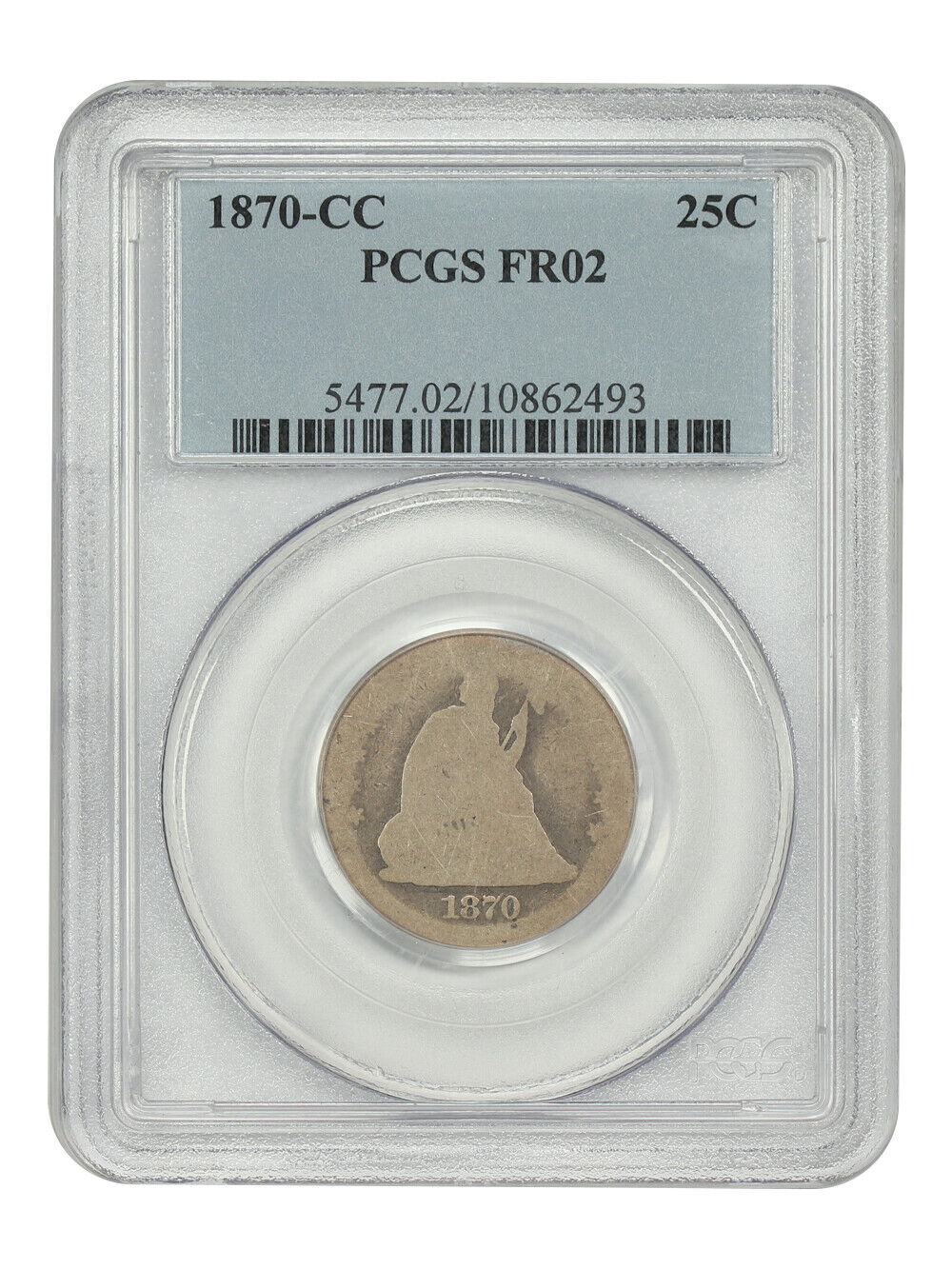 1870-CC 25C PCGS Fair 02 - Liberty Seated Quarter - Important, Rare CC Quarter