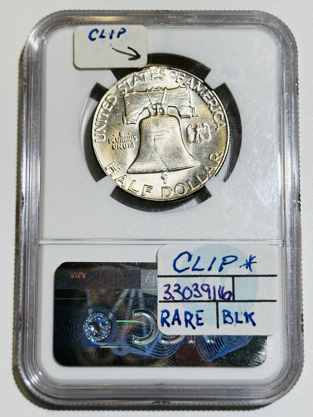 1955 P Franklin Half Dollar NGC MS-64 FBL CLIP