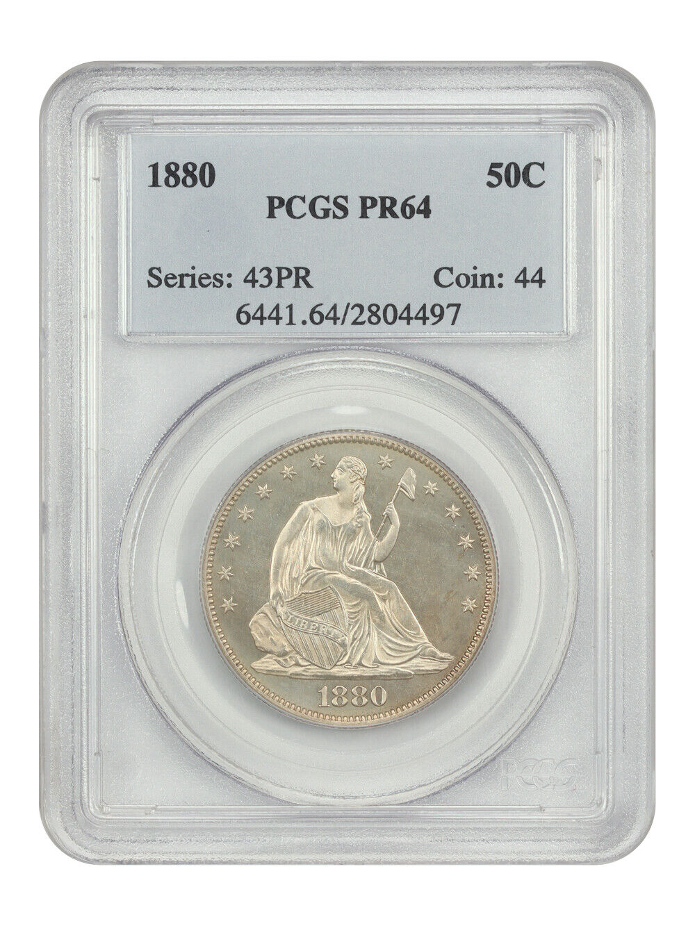 1880 50C PCGS PR64 - Liberty Seated Half Dollar