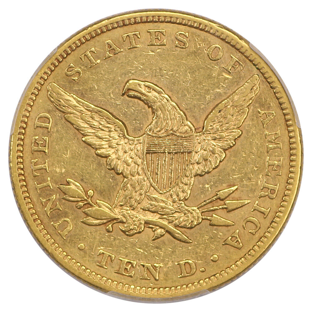 1863 $10 PCGS AU53 ex: D.L. Hansen
