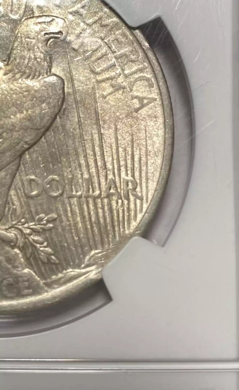 Peace Silver Dollar 1922 p NGC AU-58 1922 CURVED CLIP @2;00