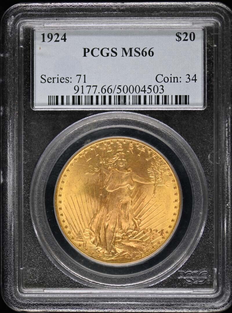 1924 $20 Saint Gaudens PCGS MS66
