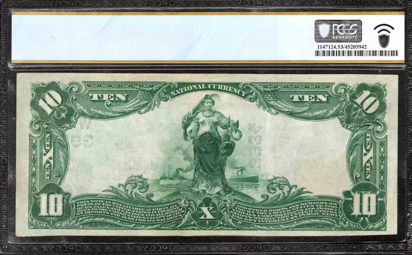 1902 $10 CITY NATIONAL BANKNOTE CURRENCY DAVID CITY NEBRASKA PCGS 53 AU (027D)