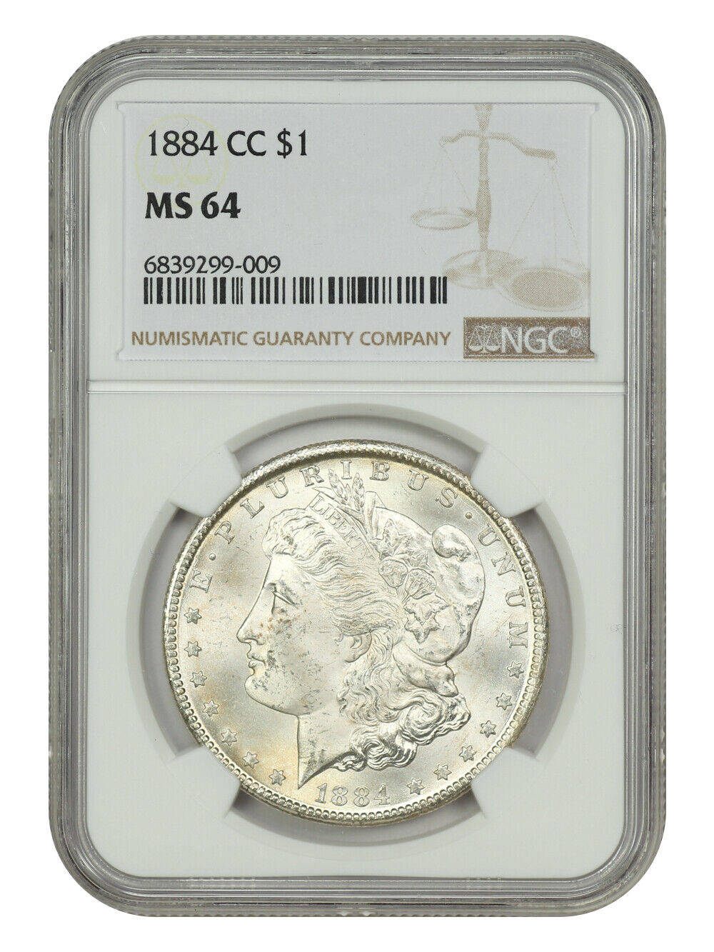 1884-CC $1 NGC MS64 - Morgan Dollar