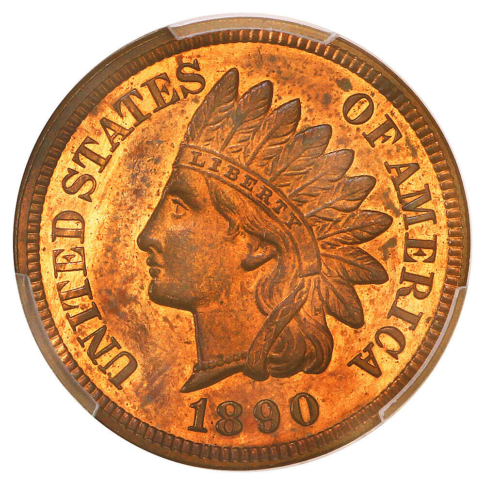 1890 1C PCGS PR64RB - Indian Cent - Popular Proof Indian
