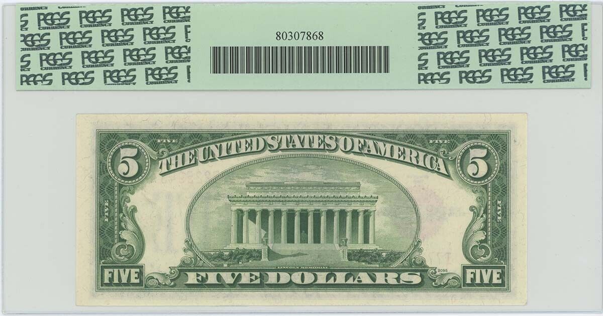 1928F $5 Legal Tender FR#1531 PCGS 66 Gem PPQ Wide II POP 3