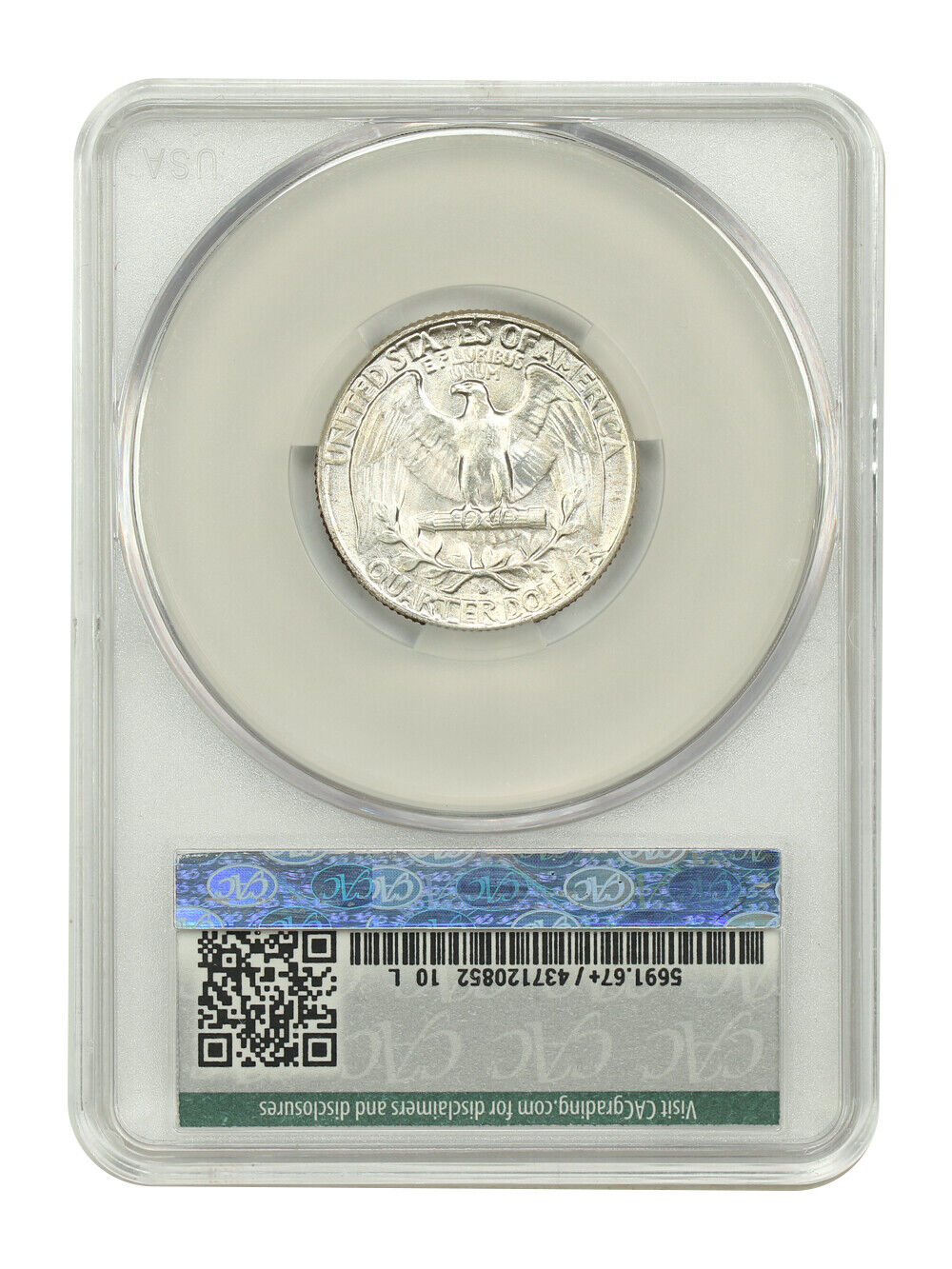 1954-D 25C CACG MS67+ ex: D.L. Hansen - Washington Quarter