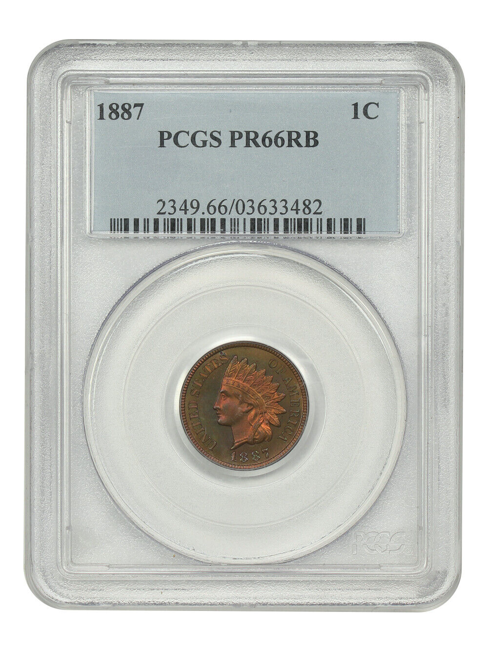 1887 1C PCGS PR66RB - Indian Cent