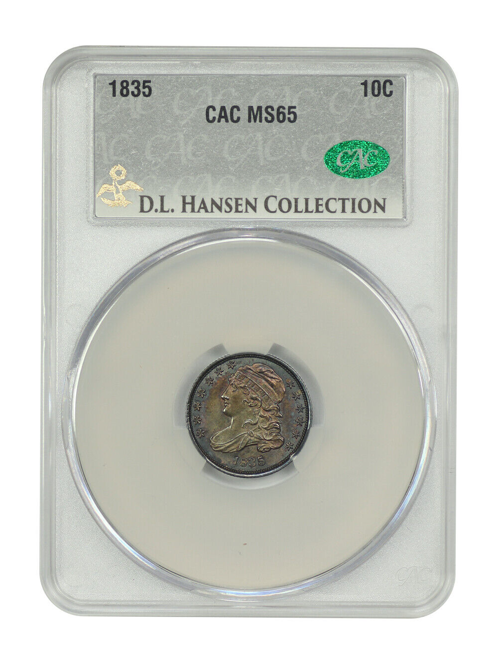 1835 10C CACG MS65 ex: D.L. Hansen - Capped Bust Dime
