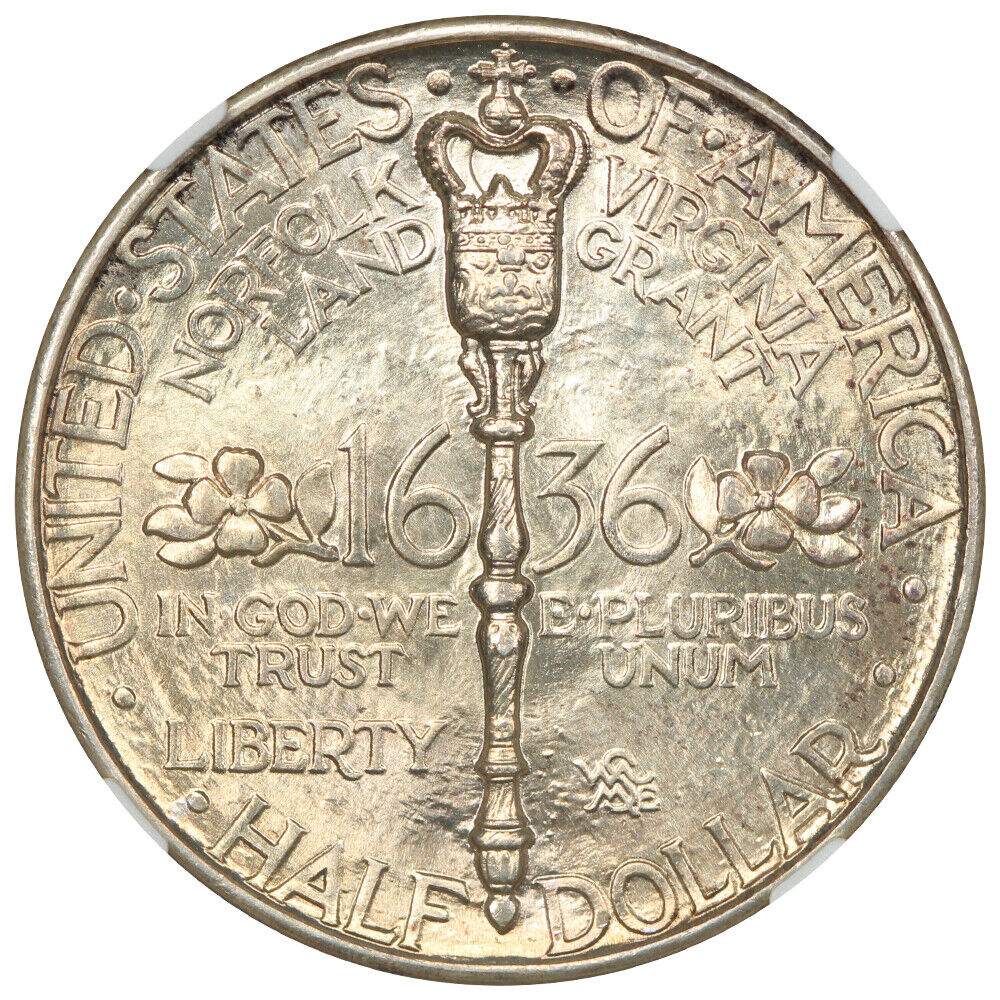 1936 50C Norfolk CACG MS67+ - Classic Silver Commemorative - Low Mintage Issue