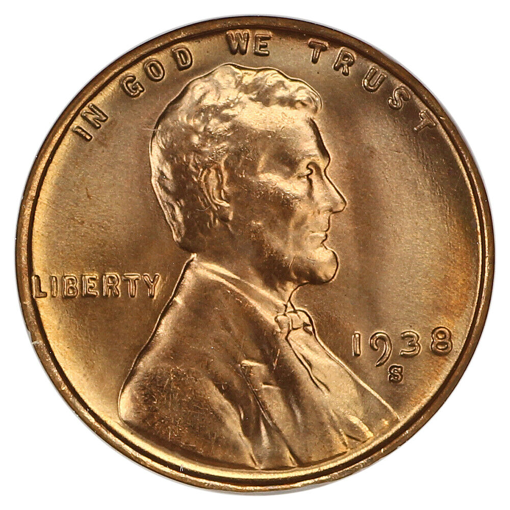 1938-S 1C NGC/CAC MS67RD (OH) - Lincoln Cent (Wheat Reverse)