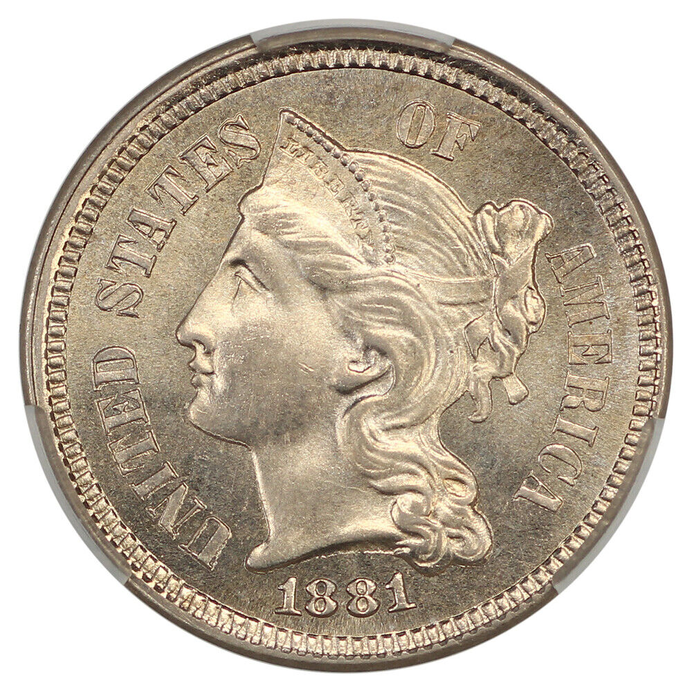 1881 3CN CACG MS66+ ex: D.L. Hansen - Three Cent Nickel