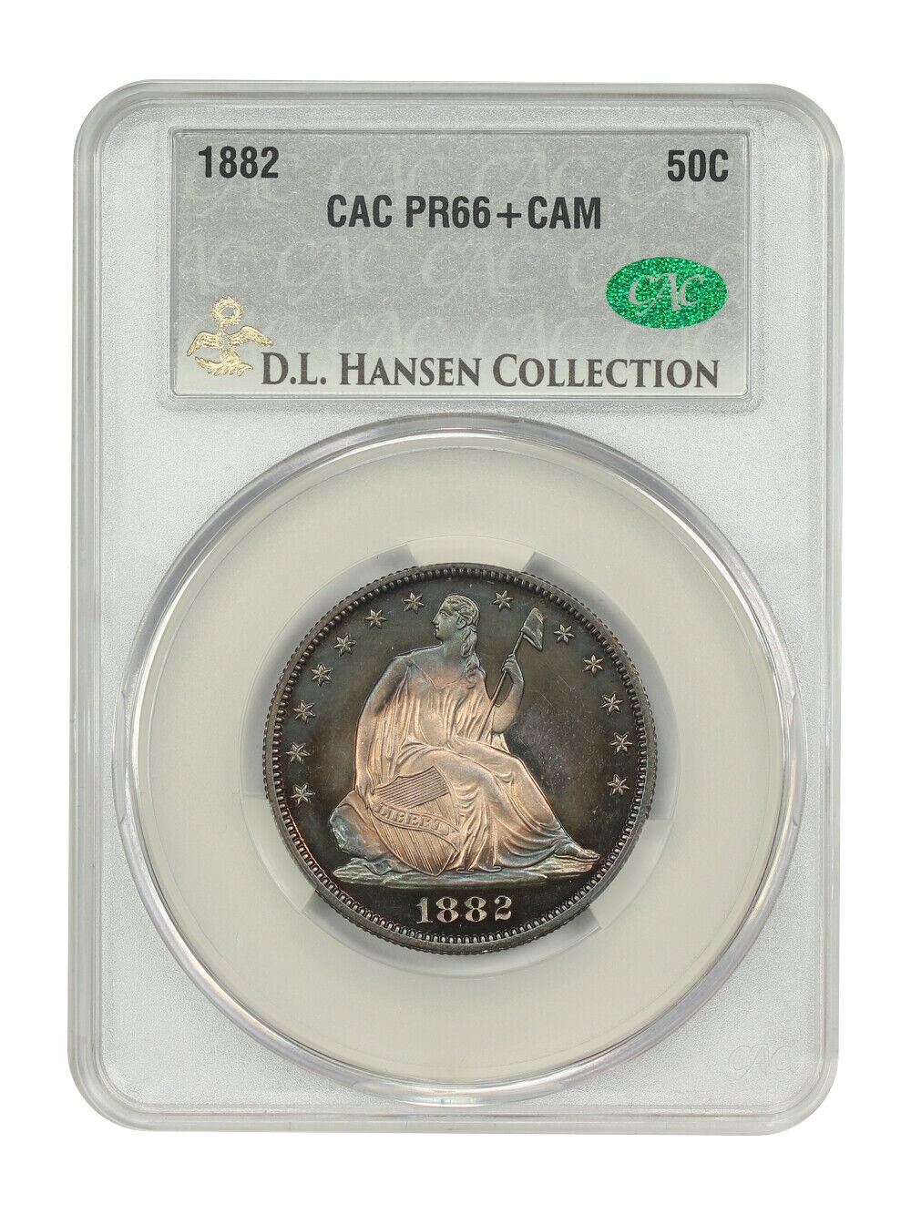 1882 50C CACG PR66+CAM ex: D.L. Hansen/Chrismor - Liberty Seated Half Dollar