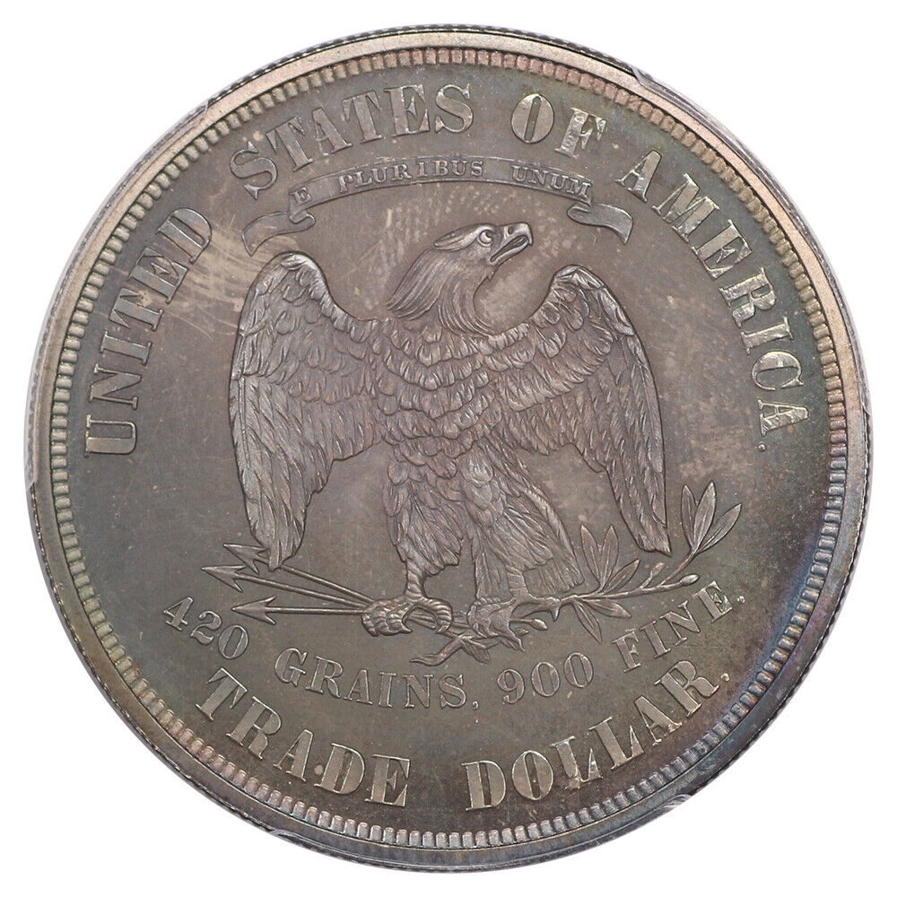 1874 Trade $1 PCGS/CAC PR66+ ex: D.L. Hansen