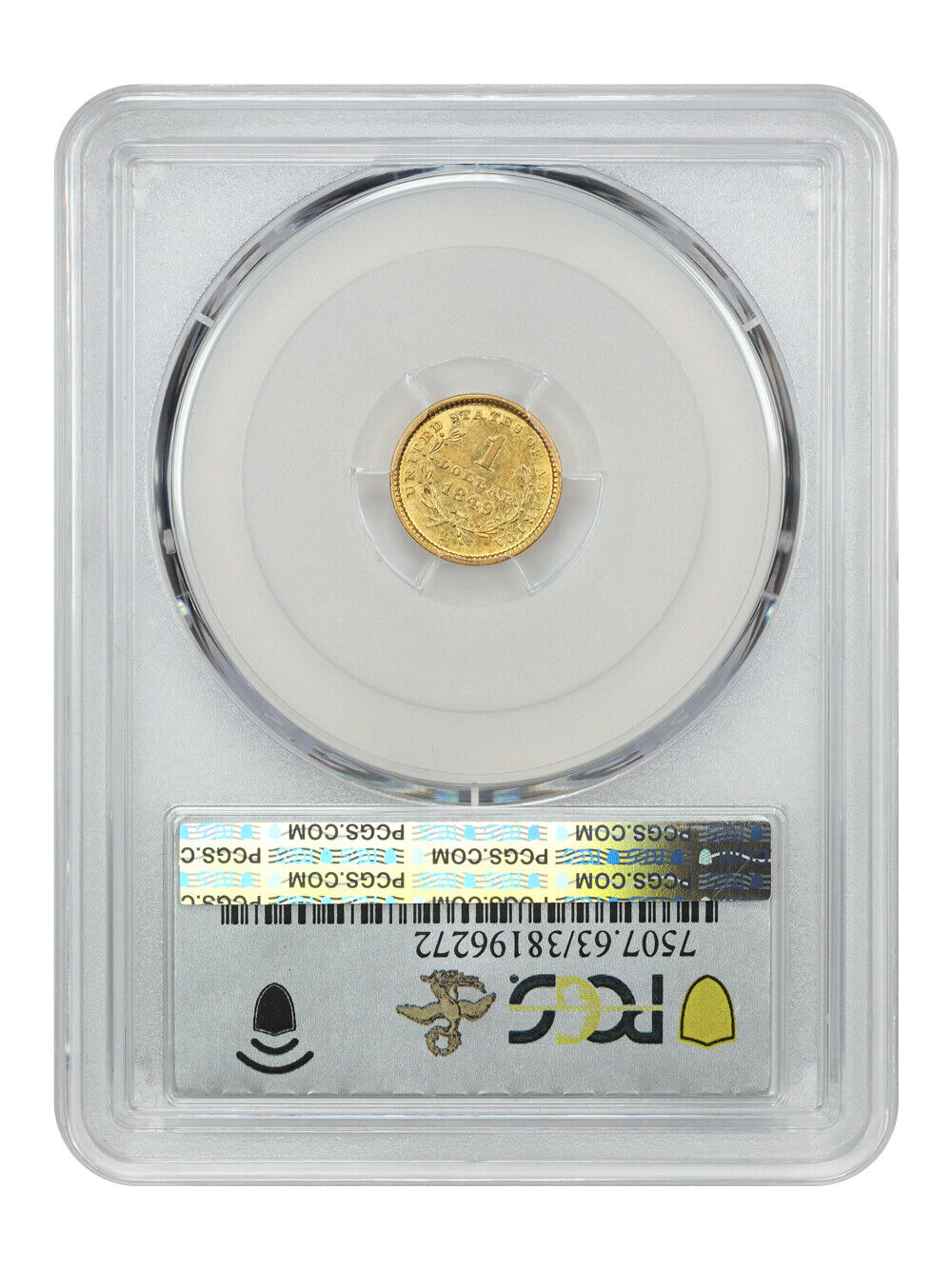 1849-D G$1 PCGS MS63 ex: D.L. Hansen
