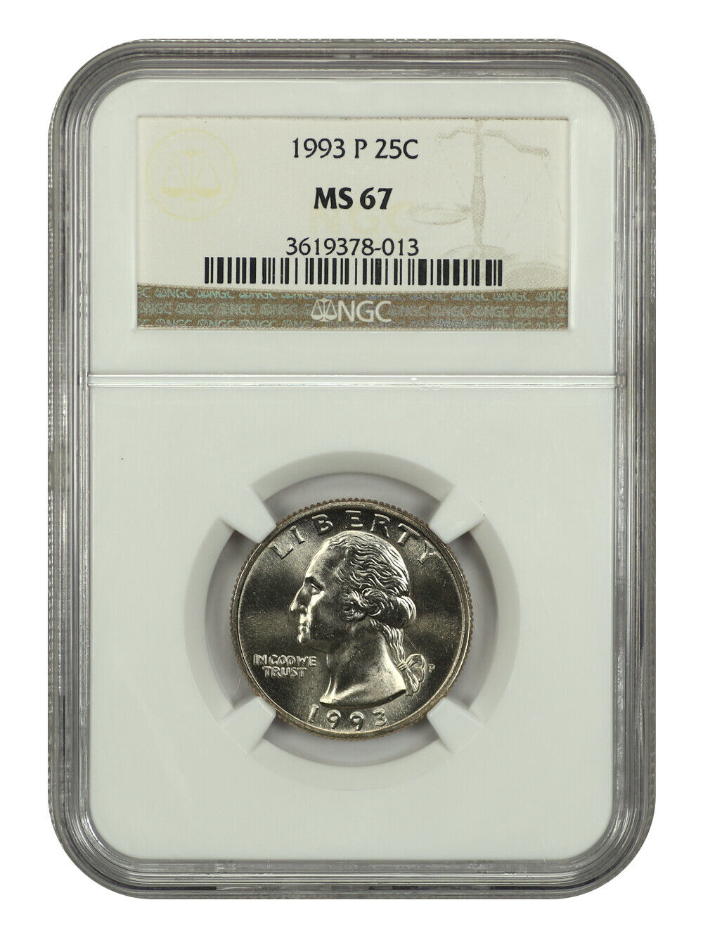 1993-P 25C NGC MS67 - Washington Quarter