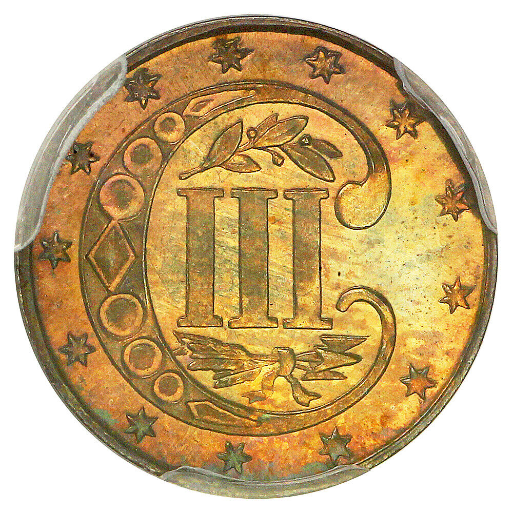 1872 3CS PCGS/CAC PR67+ ex: D.L. Hansen