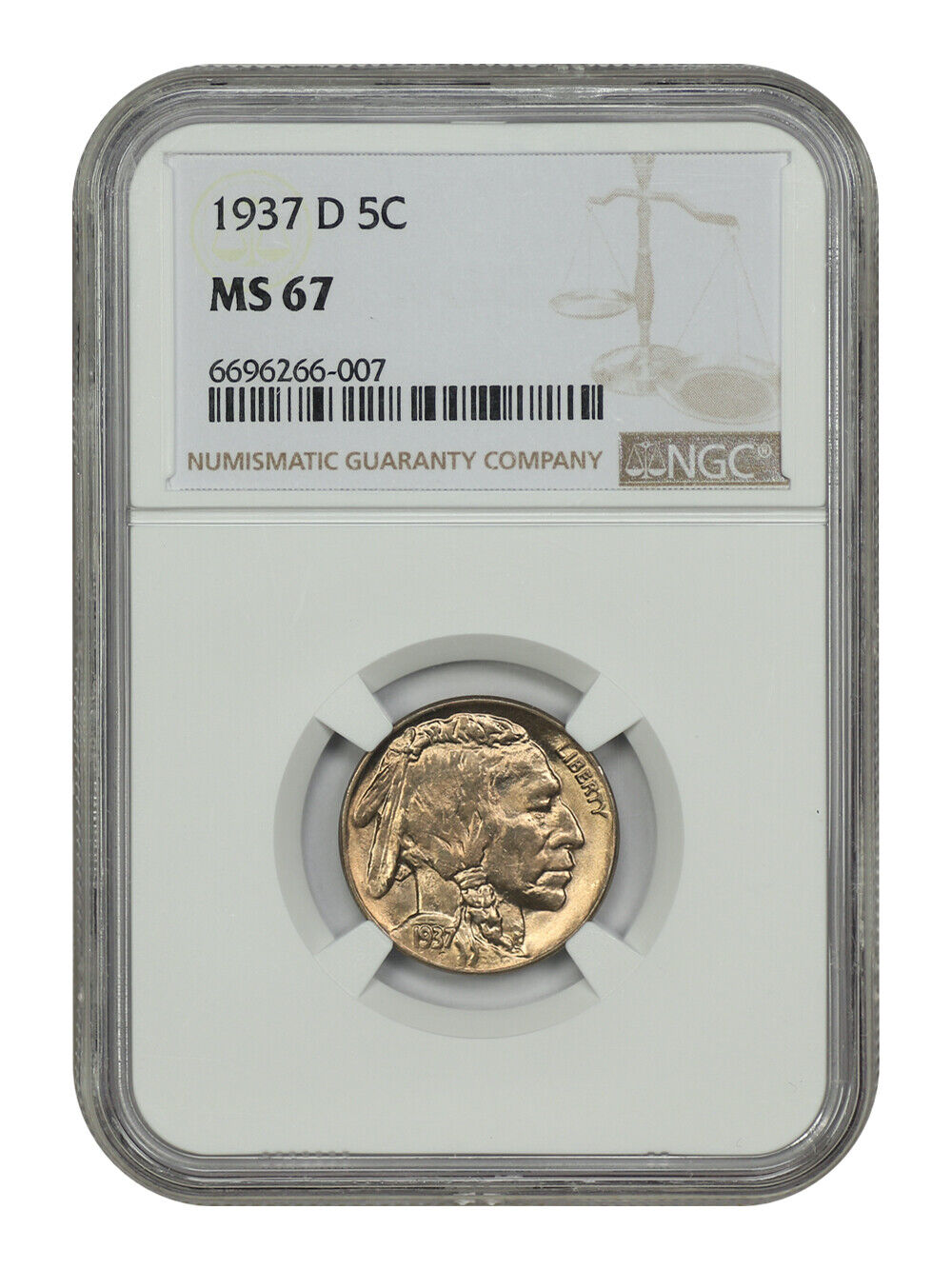 1937-D 5C NGC MS67 - Buffalo Nickel