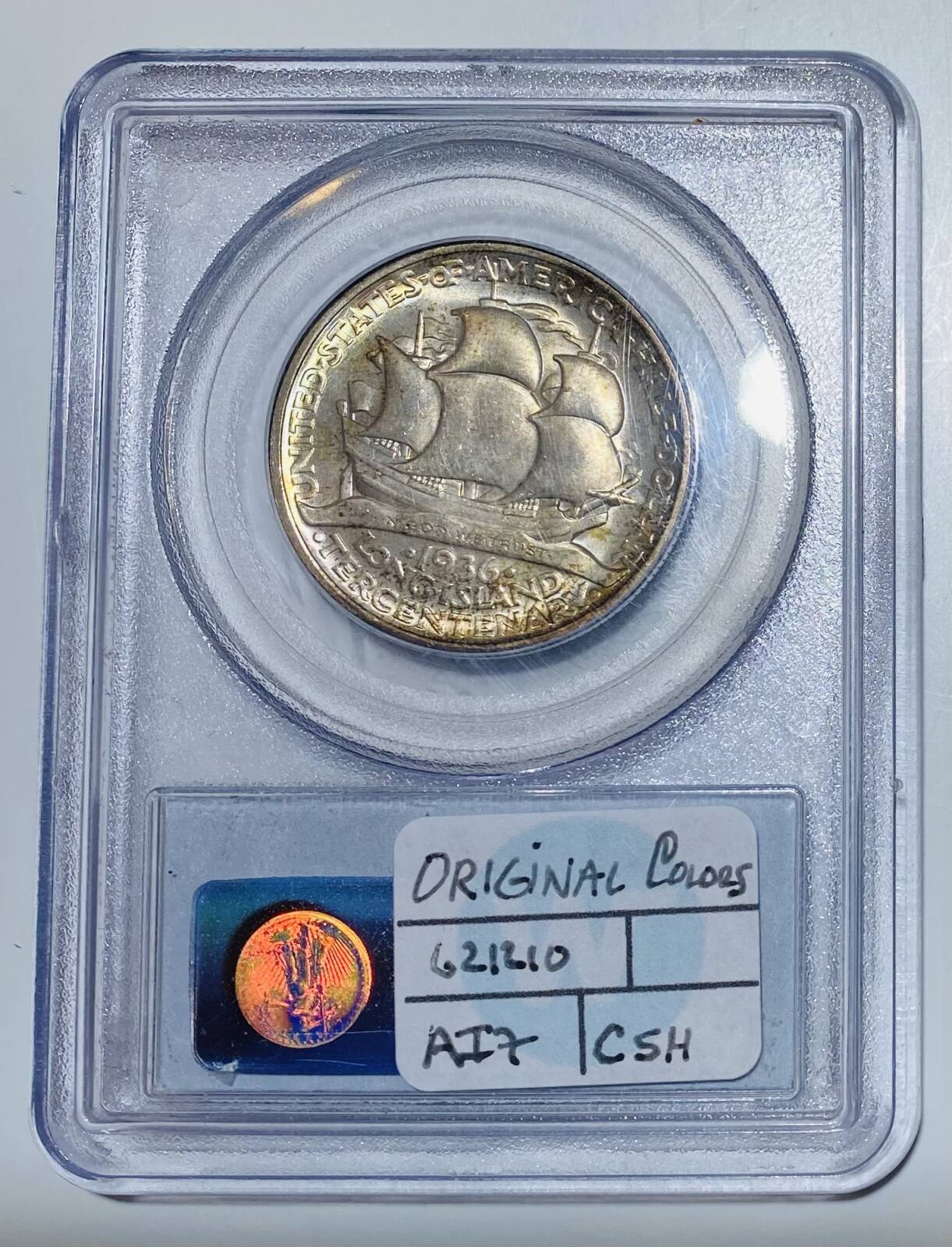 1936 Long Island PCGS MS-66 some Rainbow Toning