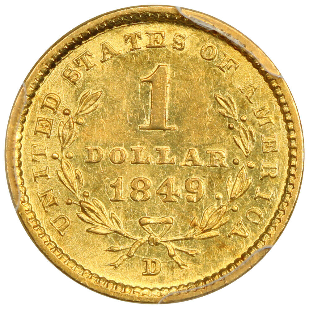 1849-D G$1 PCGS MS63 ex: D.L. Hansen
