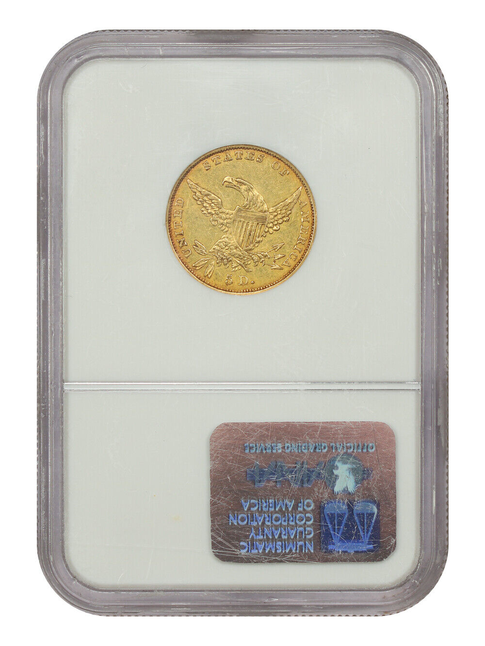 1834 $5 Classic NGC AU55 (Plain 4) - Classic Head $5