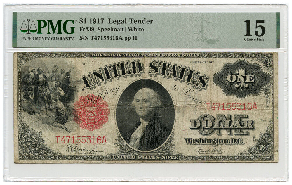 FR. 39 1917 $1 Legal Tender PMG Choice Fine 15 - Other