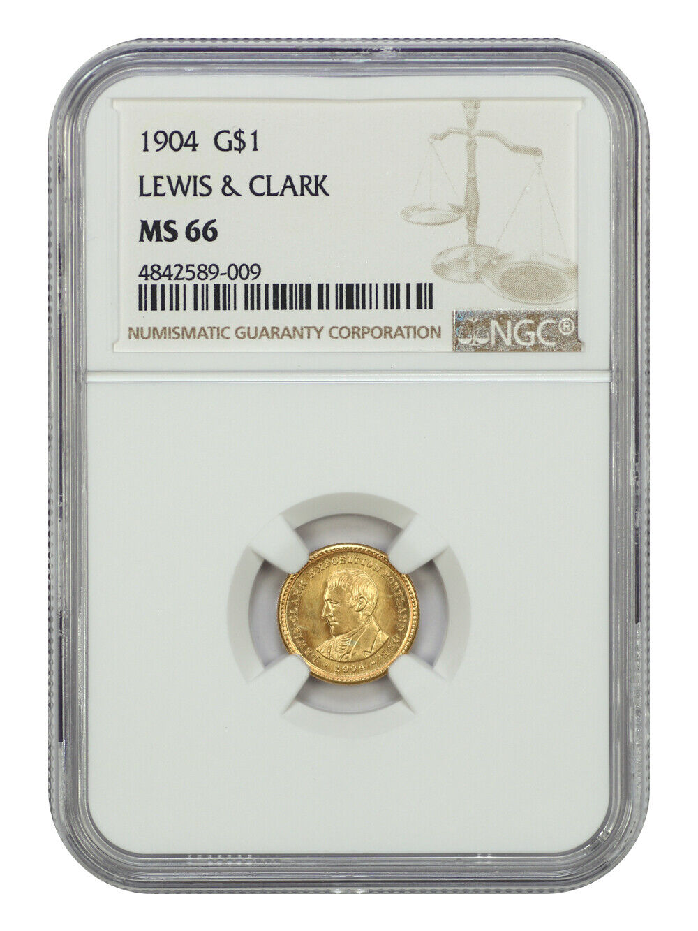 1904 G$1 Lewis and Clark NGC MS66 - Classic Gold Commemorative