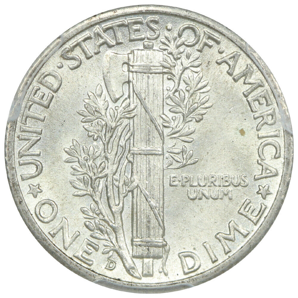 1942/1-D 10C PCGS MS63FB - Mercury Dime