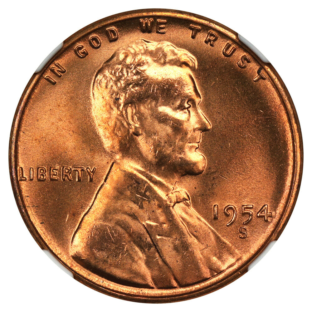 1954-S 1c NGC MS67 RD